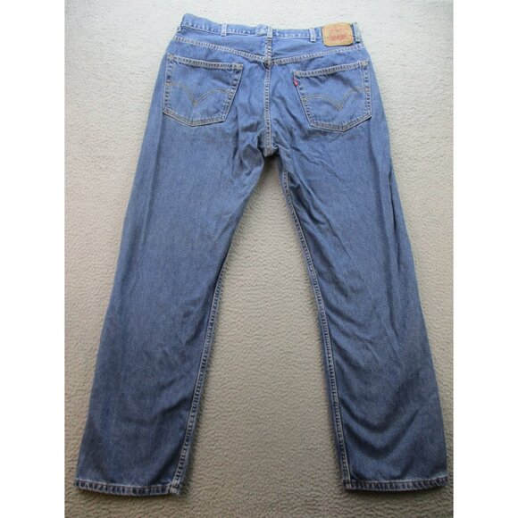 Levis 505 Jeans Mens 40x32 Blue Denim Zip Fly Straight Regular Fit Workwear Pant - Picture 8 of 8